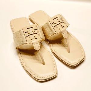 NWT Tory Burch | Georgia Sandal Soft Croc Emboss | New Cream | Size 8.5 …